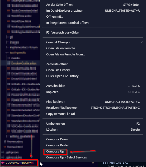 vscode compose up